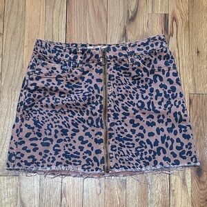 We The Free Leopard Print Mini Skirt